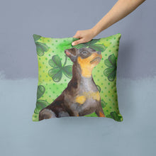 Load image into Gallery viewer, Miniature Pinscher #2 St Patrick's Throw Pillow - 14x14 Decorative Pillow – Art for Your Home &amp; Patio BB9898PW1414