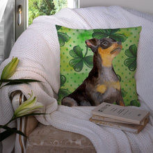 Load image into Gallery viewer, Miniature Pinscher #2 St Patrick's Throw Pillow - 14x14 Decorative Pillow – Art for Your Home &amp; Patio BB9898PW1414