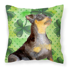 Load image into Gallery viewer, Miniature Pinscher #2 St Patrick's Fabric Decorative Pillow BB9898PW1818
