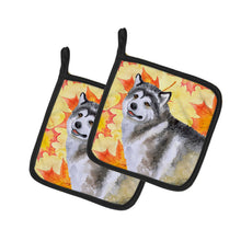 Load image into Gallery viewer, Alaskan Malamute Fall Pot Holders - Set of 2 - Heat-Resistant Kitchen Essentials BB9899PTHD