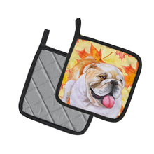 Load image into Gallery viewer, English Bulldog Fall Pot Holders - Set of 2 - Heat-Resistant Kitchen Essentials BB9900PTHD