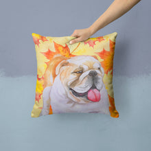 Load image into Gallery viewer, English Bulldog Fall Throw Pillow - 14x14 Decorative Pillow – Art for Your Home &amp; Patio BB9900PW1414