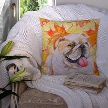 Load image into Gallery viewer, English Bulldog Fall Throw Pillow - 14x14 Decorative Pillow – Art for Your Home &amp; Patio BB9900PW1414