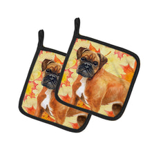 Load image into Gallery viewer, German Boxer Fall Pot Holders - Set of 2 - Heat-Resistant Kitchen Essentials BB9901PTHD