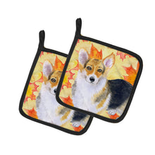 Load image into Gallery viewer, Pembroke Corgi Fall Pot Holders - Set of 2 - Heat-Resistant Kitchen Essentials BB9903PTHD