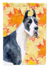 Load image into Gallery viewer, Harlequin Great Dane Fall Flag Canvas House Size BB9904CHF