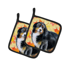 Load image into Gallery viewer, Bernese Mountain Dog Fall Pot Holders - Set of 2 - Heat-Resistant Kitchen Essentials BB9906PTHD