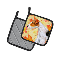 Load image into Gallery viewer, Fox Terrier Fall Pot Holders - Set of 2 - Heat-Resistant Kitchen Essentials BB9911PTHD