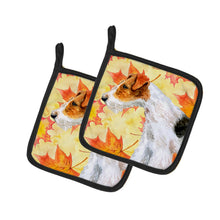 Load image into Gallery viewer, Fox Terrier Fall Pot Holders - Set of 2 - Heat-Resistant Kitchen Essentials BB9911PTHD