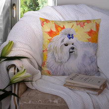 Load image into Gallery viewer, Maltese Fall Throw Pillow - 14x14 Decorative Pillow – Art for Your Home &amp; Patio BB9912PW1414