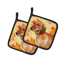 Load image into Gallery viewer, Dachshund Fall Pot Holders - Set of 2 - Heat-Resistant Kitchen Essentials BB9913PTHD