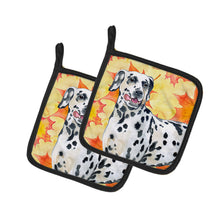 Load image into Gallery viewer, Dalmatian Fall Pot Holders - Set of 2 - Heat-Resistant Kitchen Essentials BB9914PTHD