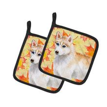 Load image into Gallery viewer, Siberian Husky Fall Pot Holders - Set of 2 - Heat-Resistant Kitchen Essentials BB9916PTHD