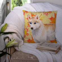 Load image into Gallery viewer, Siberian Husky Fall Throw Pillow - 14x14 Decorative Pillow – Art for Your Home &amp; Patio BB9916PW1414