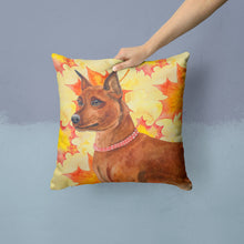 Load image into Gallery viewer, Miniature Pinscher Fall Throw Pillow - 14x14 Decorative Pillow – Art for Your Home &amp; Patio BB9917PW1414