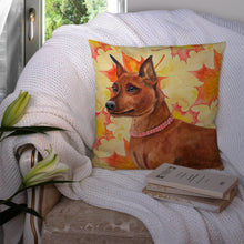 Load image into Gallery viewer, Miniature Pinscher Fall Throw Pillow - 14x14 Decorative Pillow – Art for Your Home &amp; Patio BB9917PW1414