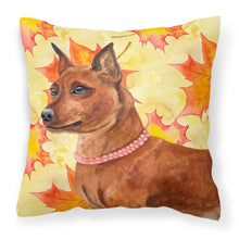 Load image into Gallery viewer, Miniature Pinscher Fall Fabric Decorative Pillow BB9917PW1818