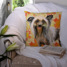 Load image into Gallery viewer, Chinese Crested Fall Throw Pillow - 14x14 Decorative Pillow – Art for Your Home &amp; Patio BB9920PW1414