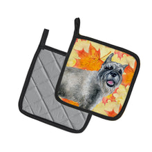 Load image into Gallery viewer, Schnauzer Fall Pot Holders - Set of 2 - Heat-Resistant Kitchen Essentials BB9923PTHD