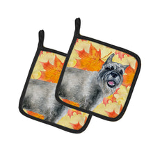 Load image into Gallery viewer, Schnauzer Fall Pot Holders - Set of 2 - Heat-Resistant Kitchen Essentials BB9923PTHD
