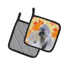 Load image into Gallery viewer, Shih Tzu Fall Pot Holders - Set of 2 - Heat-Resistant Kitchen Essentials BB9927PTHD