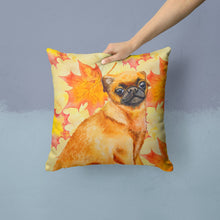 Load image into Gallery viewer, Small Brabant Griffon Fall Throw Pillow - 14x14 Decorative Pillow – Art for Your Home &amp; Patio BB9928PW1414