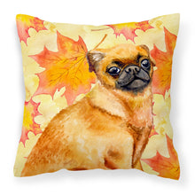 Load image into Gallery viewer, Small Brabant Griffon Fall Fabric Decorative Pillow BB9928PW1818