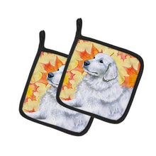 Load image into Gallery viewer, Maremma Sheepdog Fall Pot Holders - Set of 2 - Heat-Resistant Kitchen Essentials BB9936PTHD
