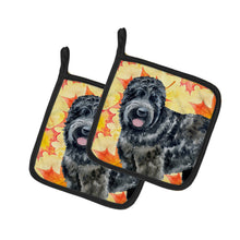 Load image into Gallery viewer, Black Russian Terrier Fall Pot Holders - Set of 2 - Heat-Resistant Kitchen Essentials BB9938PTHD