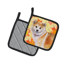 Load image into Gallery viewer, Shiba Inu Fall Pot Holders - Set of 2 - Heat-Resistant Kitchen Essentials BB9939PTHD