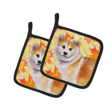 Load image into Gallery viewer, Shiba Inu Fall Pot Holders - Set of 2 - Heat-Resistant Kitchen Essentials BB9939PTHD