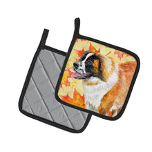 Load image into Gallery viewer, Saint Bernard Fall Pot Holders - Set of 2 - Heat-Resistant Kitchen Essentials BB9940PTHD