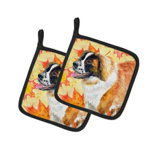 Load image into Gallery viewer, Saint Bernard Fall Pot Holders - Set of 2 - Heat-Resistant Kitchen Essentials BB9940PTHD