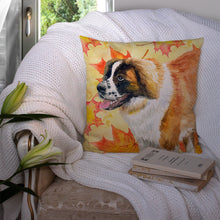 Load image into Gallery viewer, Saint Bernard Fall Throw Pillow - 14x14 Decorative Pillow – Art for Your Home &amp; Patio BB9940PW1414