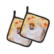 Load image into Gallery viewer, Pomeranian Fall Pot Holders - Set of 2 - Heat-Resistant Kitchen Essentials BB9943PTHD