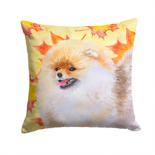 Load image into Gallery viewer, Pomeranian Fall Throw Pillow - 14x14 Decorative Pillow – Art for Your Home &amp; Patio BB9943PW1414