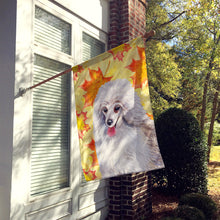 Load image into Gallery viewer, Medium White Poodle Fall Flag Canvas House Size BB9944CHF