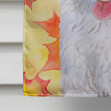 Load image into Gallery viewer, Medium White Poodle Fall Flag Canvas House Size BB9944CHF
