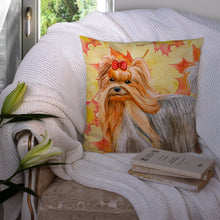 Load image into Gallery viewer, Yorkshire Terrier Fall Throw Pillow - 14x14 Decorative Pillow – Art for Your Home &amp; Patio BB9946PW1414