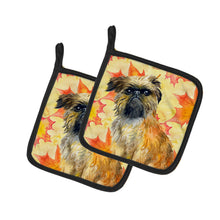 Load image into Gallery viewer, Brussels Griffon Fall Pot Holders - Set of 2 - Heat-Resistant Kitchen Essentials BB9948PTHD