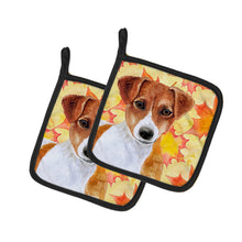 Load image into Gallery viewer, Jack Russell Terrier Fall Pot Holders - Set of 2 - Heat-Resistant Kitchen Essentials BB9950PTHD