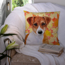 Load image into Gallery viewer, Jack Russell Terrier Fall Throw Pillow - 14x14 Decorative Pillow – Art for Your Home &amp; Patio BB9950PW1414