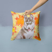Load image into Gallery viewer, Siberian Husky Grey Fall Throw Pillow - 14x14 Decorative Pillow – Art for Your Home &amp; Patio BB9957PW1414