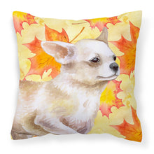 Load image into Gallery viewer, Chihuahua Leg up Fall Fabric Decorative Pillow BB9958PW1818