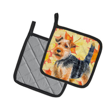 Load image into Gallery viewer, Welsh Terrier Fall Pot Holders - Set of 2 - Heat-Resistant Kitchen Essentials BB9961PTHD