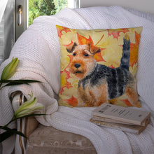 Load image into Gallery viewer, Welsh Terrier Fall Throw Pillow - 14x14 Decorative Pillow – Art for Your Home &amp; Patio BB9961PW1414