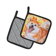 Load image into Gallery viewer, Akita Fall Pot Holders - Set of 2 - Heat-Resistant Kitchen Essentials BB9964PTHD