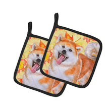 Load image into Gallery viewer, Akita Fall Pot Holders - Set of 2 - Heat-Resistant Kitchen Essentials BB9964PTHD