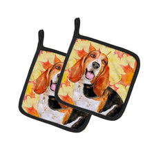 Load image into Gallery viewer, Basset Hound Fall Pot Holders - Set of 2 - Heat-Resistant Kitchen Essentials BB9965PTHD