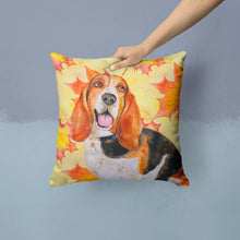 Load image into Gallery viewer, Basset Hound Fall Throw Pillow - 14x14 Decorative Pillow – Art for Your Home &amp; Patio BB9965PW1414